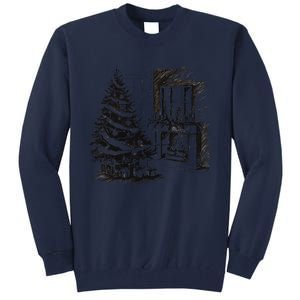 Christmas Xmas Sketch Pic Tree Presents Gifts Tall Sweatshirt