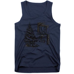 Christmas Xmas Sketch Pic Tree Presents Gifts Tank Top