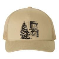 Christmas Xmas Sketch Pic Tree Presents Gifts Yupoong Adult 5-Panel Trucker Hat