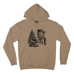 Christmas Xmas Sketch Pic Tree Presents Gifts Hoodie