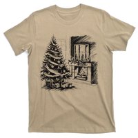 Christmas Xmas Sketch Pic Tree Presents Gifts T-Shirt