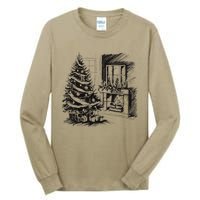 Christmas Xmas Sketch Pic Tree Presents Gifts Tall Long Sleeve T-Shirt