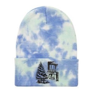 Christmas Xmas Sketch Pic Tree Presents Gifts Tie Dye 12in Knit Beanie