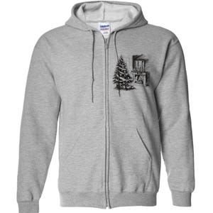 Christmas Xmas Sketch Pic Tree Presents Gifts Full Zip Hoodie