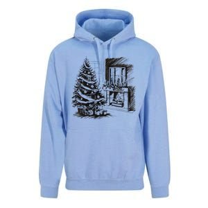 Christmas Xmas Sketch Pic Tree Presents Gifts Unisex Surf Hoodie