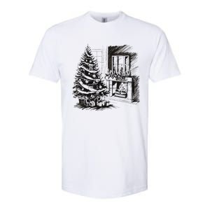 Christmas Xmas Sketch Pic Tree Presents Gifts Softstyle CVC T-Shirt