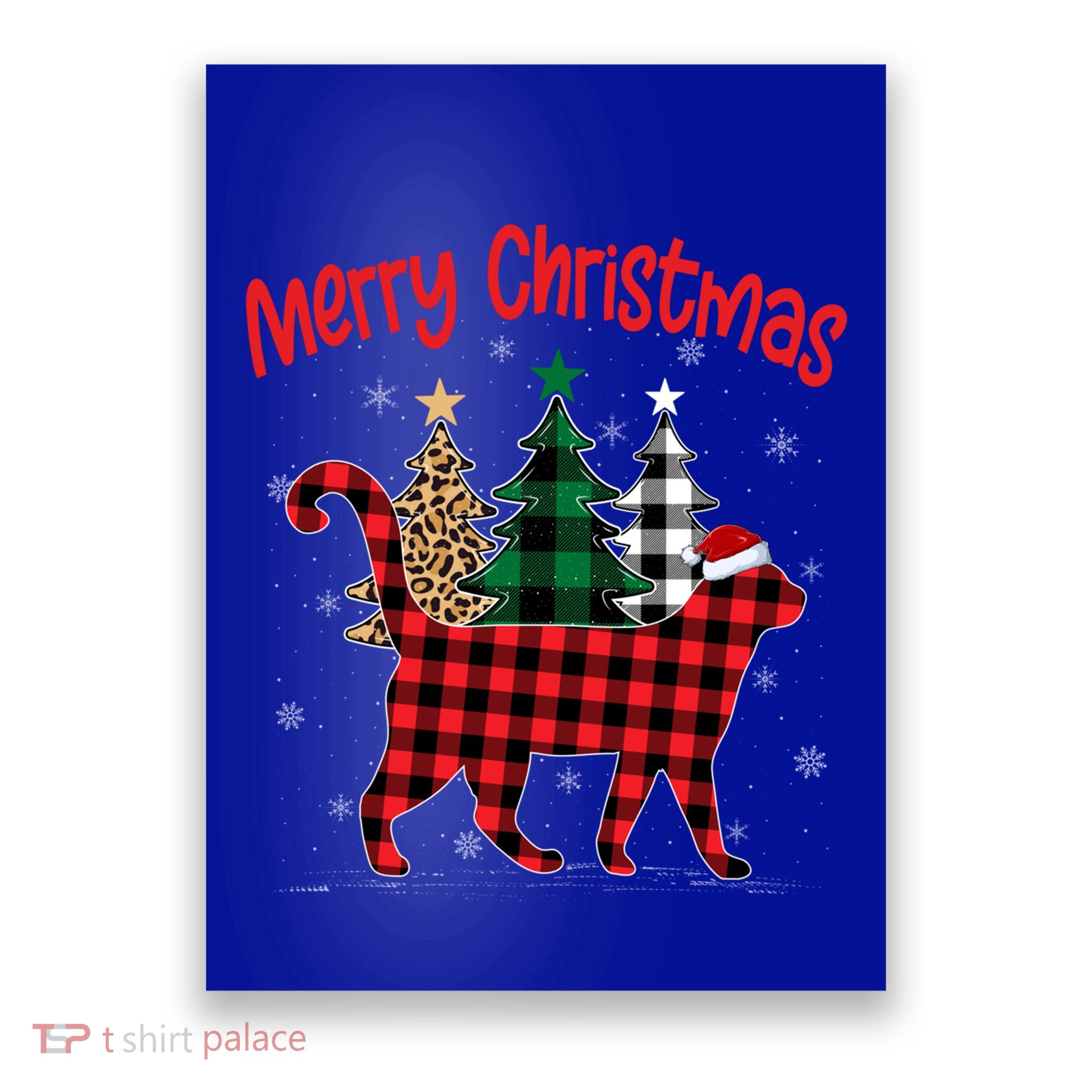 Cat Xmas Tree Buffalo Plaid Cat Christmas Pajama Gift Poster