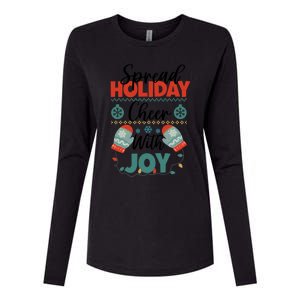 Christmas Xmas Time Spread Holiday Cheer With Joy Gift Womens Cotton Relaxed Long Sleeve T-Shirt