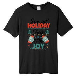 Christmas Xmas Time Spread Holiday Cheer With Joy Gift Tall Fusion ChromaSoft Performance T-Shirt