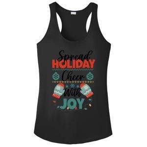 Christmas Xmas Time Spread Holiday Cheer With Joy Gift Ladies PosiCharge Competitor Racerback Tank