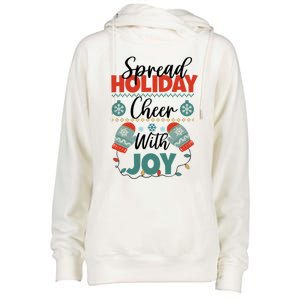 Christmas Xmas Time Spread Holiday Cheer With Joy Gift Womens Funnel Neck Pullover Hood