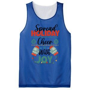 Christmas Xmas Time Spread Holiday Cheer With Joy Gift Mesh Reversible Basketball Jersey Tank