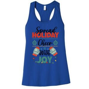 Christmas Xmas Time Spread Holiday Cheer With Joy Gift Women's Racerback Tank