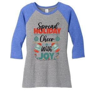 Christmas Xmas Time Spread Holiday Cheer With Joy Gift Women's Tri-Blend 3/4-Sleeve Raglan Shirt