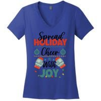 Christmas Xmas Time Spread Holiday Cheer With Joy Gift Women's V-Neck T-Shirt