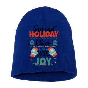 Christmas Xmas Time Spread Holiday Cheer With Joy Gift Short Acrylic Beanie