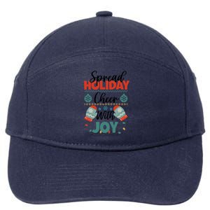 Christmas Xmas Time Spread Holiday Cheer With Joy Gift 7-Panel Snapback Hat