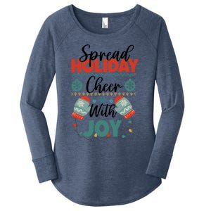 Christmas Xmas Time Spread Holiday Cheer With Joy Gift Women's Perfect Tri Tunic Long Sleeve Shirt