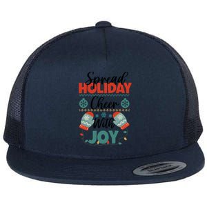 Christmas Xmas Time Spread Holiday Cheer With Joy Gift Flat Bill Trucker Hat