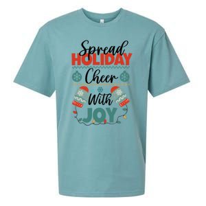 Christmas Xmas Time Spread Holiday Cheer With Joy Gift Sueded Cloud Jersey T-Shirt