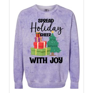 Christmas Xmas Time Spread Holiday Cheer With Joy Gift Colorblast Crewneck Sweatshirt