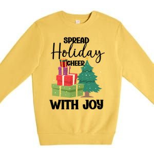 Christmas Xmas Time Spread Holiday Cheer With Joy Gift Premium Crewneck Sweatshirt