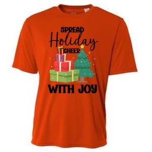 Christmas Xmas Time Spread Holiday Cheer With Joy Gift Cooling Performance Crew T-Shirt