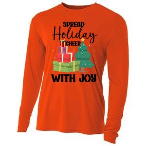 Christmas Xmas Time Spread Holiday Cheer With Joy Gift Cooling Performance Long Sleeve Crew