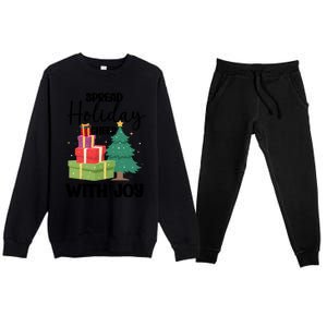 Christmas Xmas Time Spread Holiday Cheer With Joy Gift Premium Crewneck Sweatsuit Set