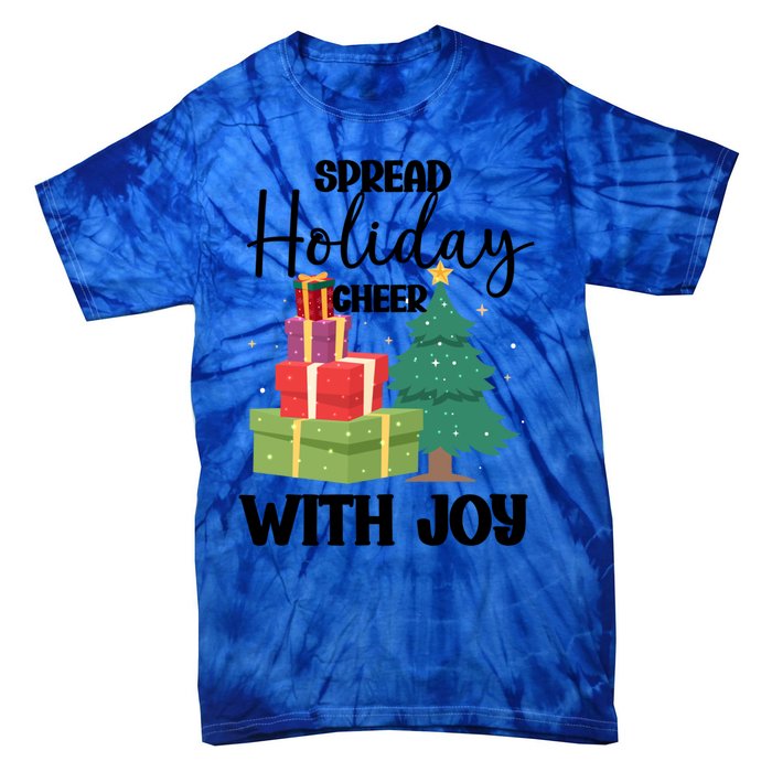 Christmas Xmas Time Spread Holiday Cheer With Joy Gift Tie-Dye T-Shirt