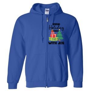 Christmas Xmas Time Spread Holiday Cheer With Joy Gift Full Zip Hoodie