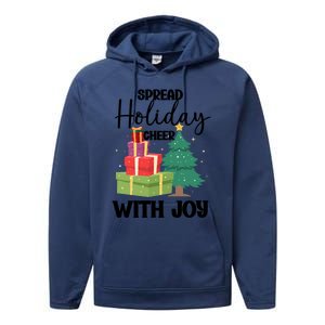 Christmas Xmas Time Spread Holiday Cheer With Joy Gift Performance Fleece Hoodie