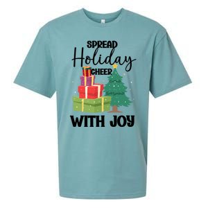 Christmas Xmas Time Spread Holiday Cheer With Joy Gift Sueded Cloud Jersey T-Shirt