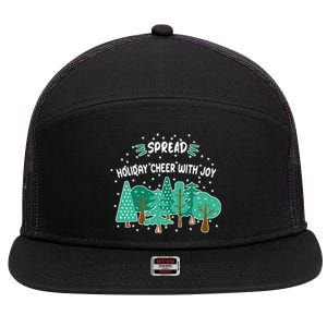 Christmas Xmas Time Spread Holiday Cheer With Joy Funny Gift 7 Panel Mesh Trucker Snapback Hat