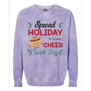 Christmas Xmas Time Spread Holiday Cheer With Joy Gift Colorblast Crewneck Sweatshirt