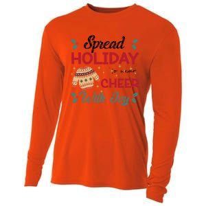 Christmas Xmas Time Spread Holiday Cheer With Joy Gift Cooling Performance Long Sleeve Crew