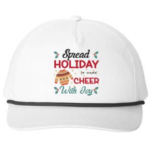 Christmas Xmas Time Spread Holiday Cheer With Joy Gift Snapback Five-Panel Rope Hat