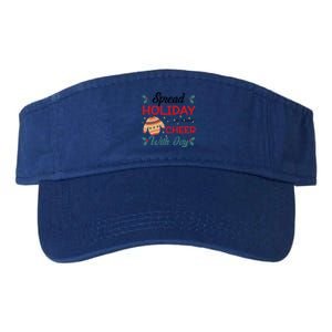 Christmas Xmas Time Spread Holiday Cheer With Joy Gift Valucap Bio-Washed Visor