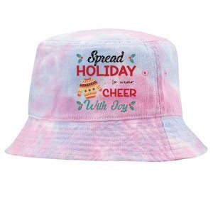 Christmas Xmas Time Spread Holiday Cheer With Joy Gift Tie-Dyed Bucket Hat