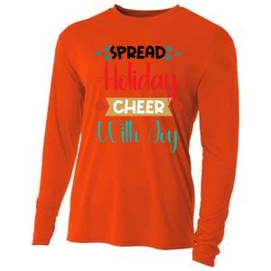 Christmas Xmas Time Spread Holiday Cheer With Joy Gift Cooling Performance Long Sleeve Crew