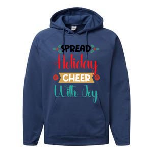 Christmas Xmas Time Spread Holiday Cheer With Joy Gift Performance Fleece Hoodie