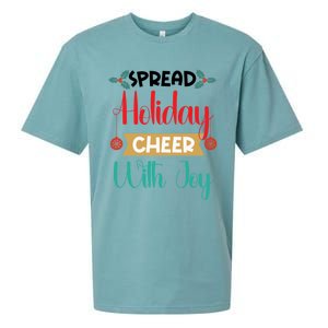 Christmas Xmas Time Spread Holiday Cheer With Joy Gift Sueded Cloud Jersey T-Shirt