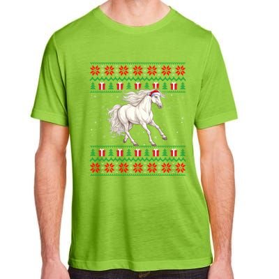 Cute Xmas Ugly Xmas Style Santa Hat Horse Christmas Adult ChromaSoft Performance T-Shirt