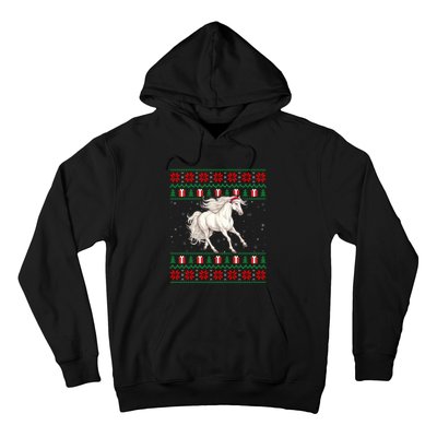 Cute Xmas Ugly Xmas Style Santa Hat Horse Christmas Hoodie