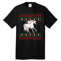 Cute Xmas Ugly Xmas Style Santa Hat Horse Christmas Tall T-Shirt