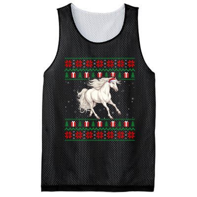 Cute Xmas Ugly Xmas Style Santa Hat Horse Christmas Mesh Reversible Basketball Jersey Tank