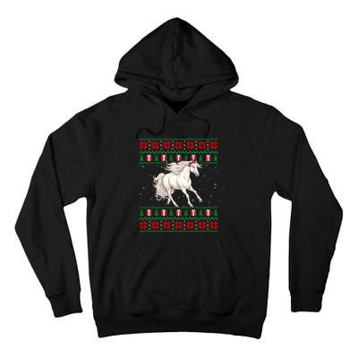 Cute Xmas Ugly Xmas Style Santa Hat Horse Christmas Tall Hoodie