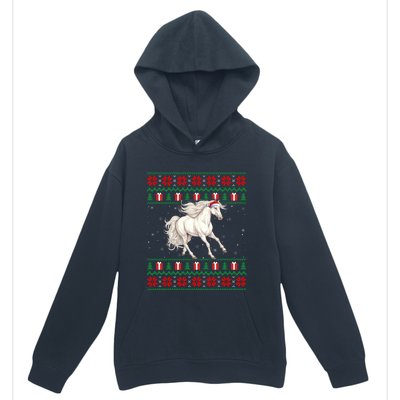 Cute Xmas Ugly Xmas Style Santa Hat Horse Christmas Urban Pullover Hoodie