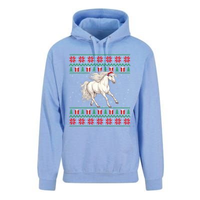 Cute Xmas Ugly Xmas Style Santa Hat Horse Christmas Unisex Surf Hoodie