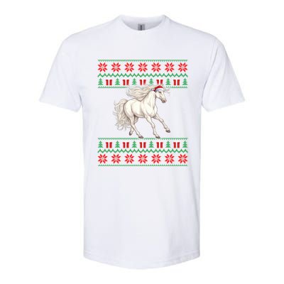 Cute Xmas Ugly Xmas Style Santa Hat Horse Christmas Softstyle CVC T-Shirt